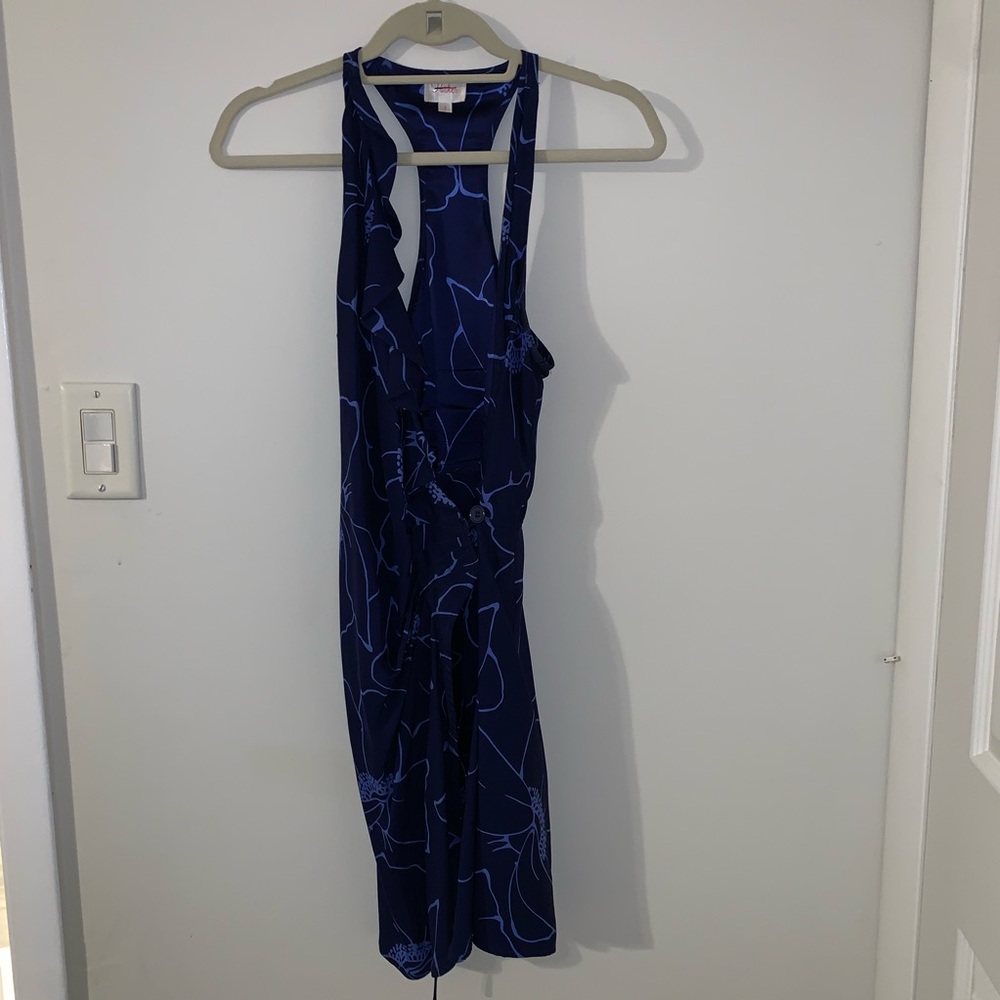 Parker navy floral wrap dress